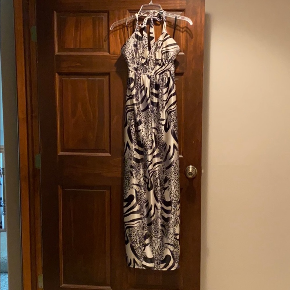 Maxi Zebra Satin Dress